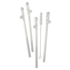 Penisformade Sugrör I Glas 4-pack -Megafynd shop 12381 1 3