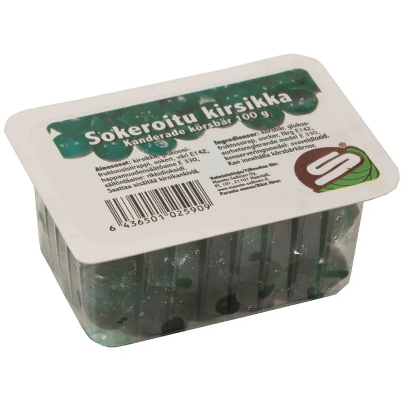 Körsbär Kanderade Grön 100 Gram 3 Körsbär Kanderade Grön 100 Gram