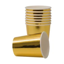 Guldfärgade Pappersmuggar 8-pack