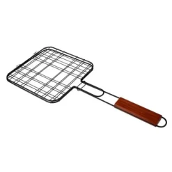 Grillhalster Med Trähandtag Med Yta 20 X 20 Cm
