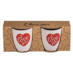 Espresso-koppar Med Text I Love You 2-pack