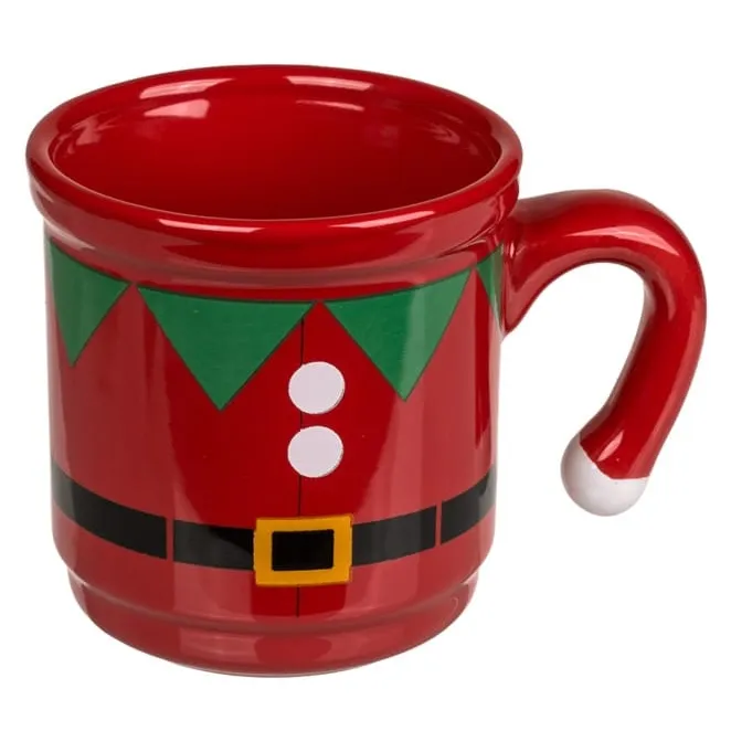 Mugg Med Jultema, Röd Tomtedräkt Vita Knappar #MULTI-EAN 3 Mugg Med Jultema, Röd Tomtedräkt Vita Knappar #MULTI-EAN