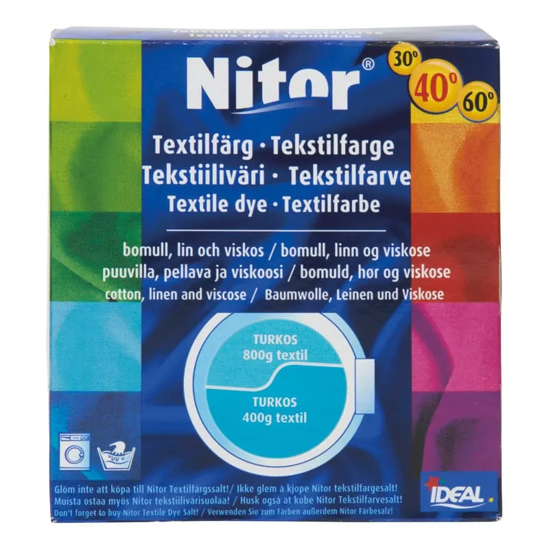 Nitor Textilfärg 15 Turkos 800 Gram 3 Nitor Textilfärg 15 Turkos 800 Gram